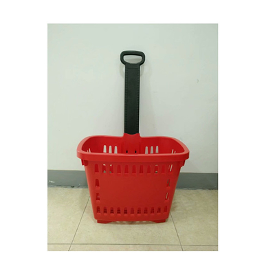 Wholesale Supermarket Plastic Shopping Cart with 2 Wheels