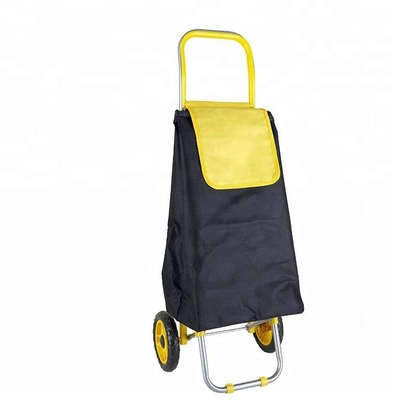 Carbon Steel 2 Wheels Folding Supermarket Push Trolley