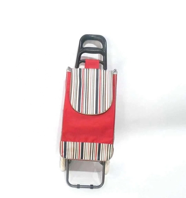 Portable Custom Logo Shopping Cart Trolley Bag Food Folding Oxford Waterproof Cloth Handcart Home Shopping Light Weight